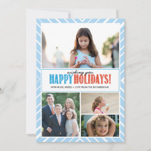 Cartão De Festividades Happy Holidays Wishes x4