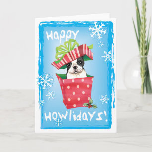 Cartão De Festividades Happy Howliday Boston Terrier