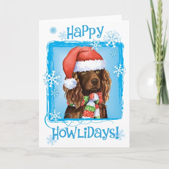 Cartão De Festividades Happy Howliday Boykin Spaniel (Frente)