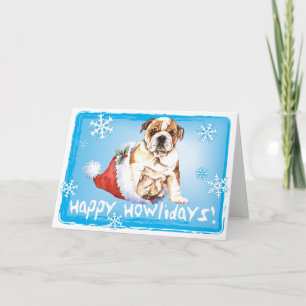 Cartão De Festividades Happy Howliday Bulldog