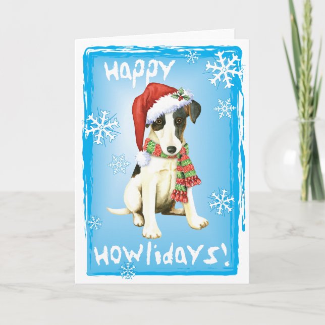 Cartão De Festividades Happy Howliday Smooth Fox Terrier (Frente)