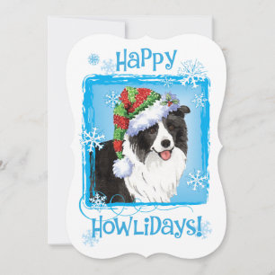 Cartão De Festividades Happy Howlidays Border Collie