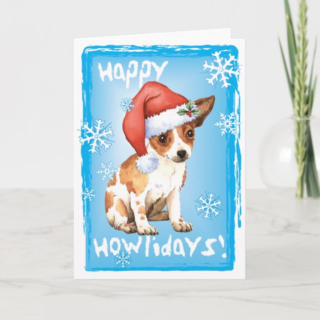 Cartão De Festividades Happy Howlidays Chihuahua (Frente)