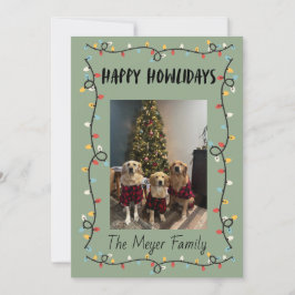 Cartão De Festividades Happy Howlidays Christmas Lights Card