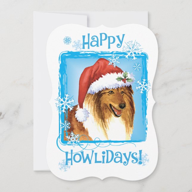 Cartão De Festividades Happy Howlidays Collie (Frente)