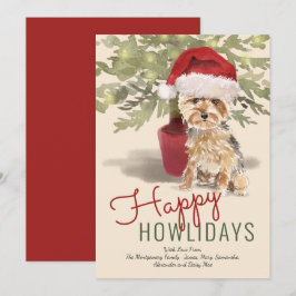 Cartão De Festividades Happy Howlidays Cute Yorkshire Terrier