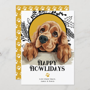 Cartão De Festividades Happy Howlidays English Cocker Spaniel