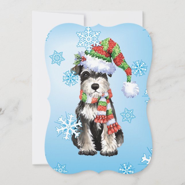 Cartão De Festividades Happy Howlidays Miniature Schnauzer (Frente)