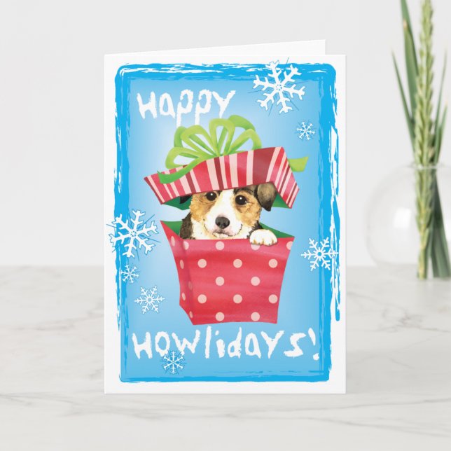 Cartão De Festividades Happy Howlidays Pembroke Welsh Corgi (Frente)