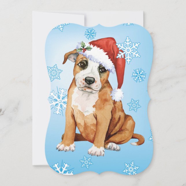 Cartão De Festividades Happy Howlidays Staffordshire Bull Terrier (Frente)