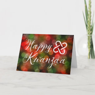 Cartão De Festividades Happy Kwanzaa Bokeh Umoja Lights