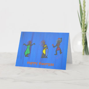 Cartão De Festividades Happy Kwanzaa Card -Women Music Dance