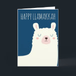 Cartão De Festividades Happy Llamakkah Blue Hanukkah Llama Cute<br><div class="desc">Feliz Llamakkah!</div>