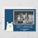 Cartão De Festividades Happy Llamakkah Blue Hanukkah Llama - Foto<br><div class="desc">Feliz Llamakkah!</div>