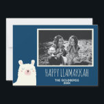 Cartão De Festividades Happy Llamakkah Blue Hanukkah Llama - Foto bonita<br><div class="desc">Feliz Llamakkah!</div>