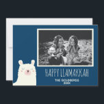 Cartão De Festividades Happy Llamakkah Blue Hanukkah Llama - Foto bonita<br><div class="desc">Feliz Llamakkah!</div>