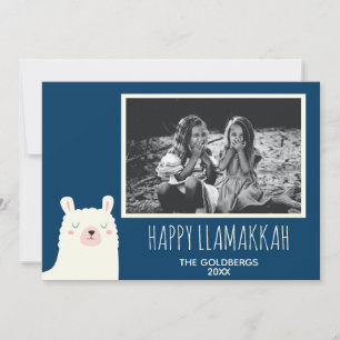 Cartão De Festividades Happy Llamakkah Blue Hanukkah Llama - Foto bonita