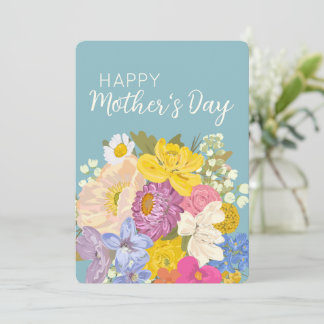 Cartão De Festividades Happy Mother's Day Floral Blooms 