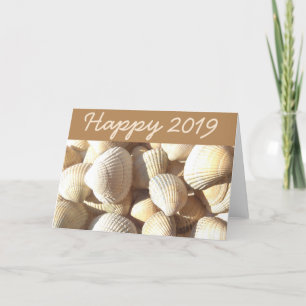 Cartão De Festividades Happy New Year 2019 Shells Summer Tropical Beach