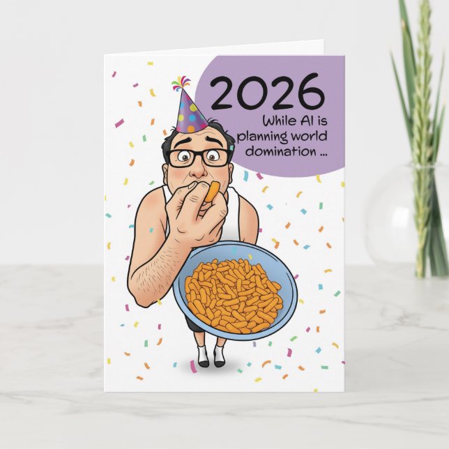 Cartão De Festividades Happy New Year 2026 AI Artificial Intelligence  (Frente)