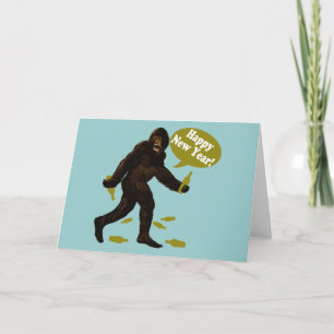 Cartão De Festividades Happy New Year Bigfoot