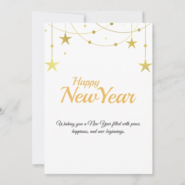 Cartão De Festividades Happy New Year Card | Modern Minimal Design (Frente)