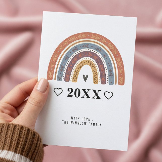 Cartão De Festividades Happy New Year Card – Personalized Name or Family (Criador carregado)