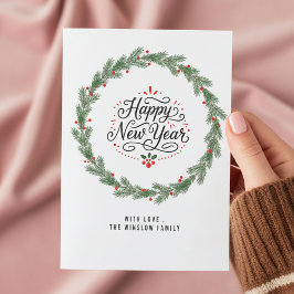 Cartão De Festividades Happy New Year Card – Personalized Name or Family