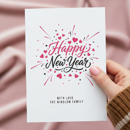 Cartão De Festividades Happy New Year Card – Personalized Name or Family
