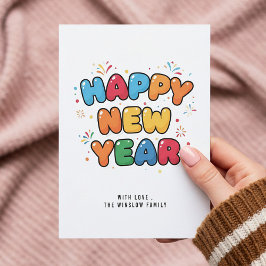 Cartão De Festividades Happy New Year Card – Personalized Name or Family