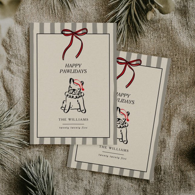Cartão De Festividades Happy Pawlidays Modern Dog Family Christmas Card (Criador carregado)