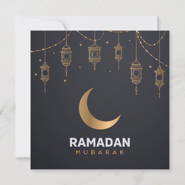 Cartão De Festividades Happy Ramadan Mubarak | Ramadan Kareem, muçulmano  (Frente)