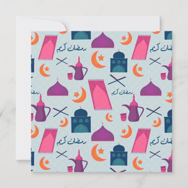 Cartão De Festividades Happy Ramadan Pattern (Frente)