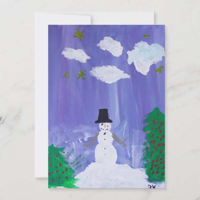 Cartão De Festividades Happy Snowman (Frente)