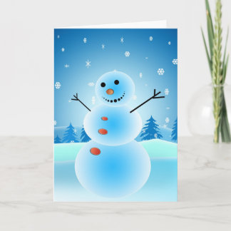 Cartão De Festividades Happy Snowman e Snow