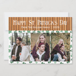 Cartão De Festividades Happy St. patrick's day Shamrocks family 3 photo
