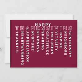 Cartão De Festividades Happy Thanksgiving Acrostic Card
