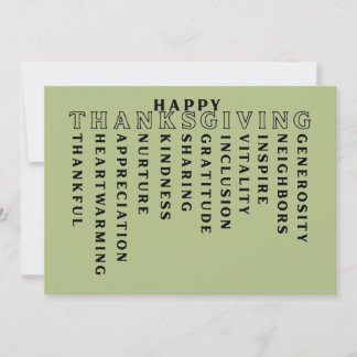 Cartão De Festividades Happy Thanksgiving Acrostic Card