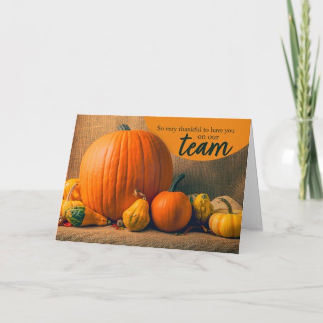 Cartão De Festividades Happy Thanksgiving Business Thankful Team Member (Frente)