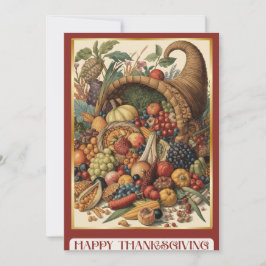 Cartão De Festividades Happy Thanksgiving Cornucopia Greeting Card