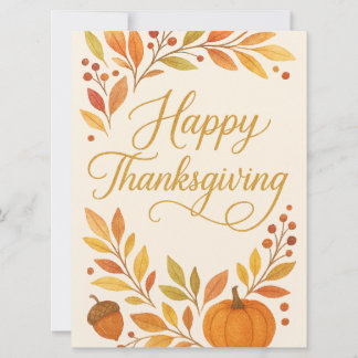 Cartão De Festividades Happy Thanksgiving Greeting Card