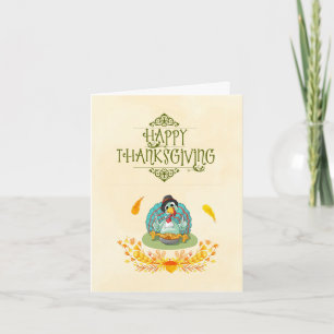 Cartão De Festividades Happy Thanksgiving Turkey Eating Pumpkin Pie