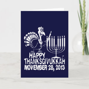 Cartão De Festividades Happy Thanksgivukkah Greeting Cards
