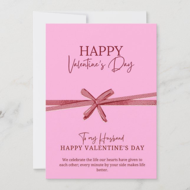 Cartão De Festividades Happy Valentine’s Card Pink Greeting Card (Frente)