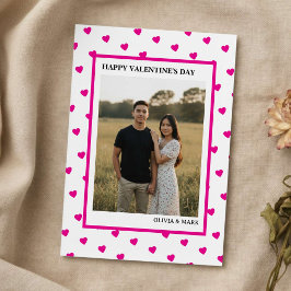Cartão De Festividades Happy Valentine’s Day Card Pink Heart Custom love