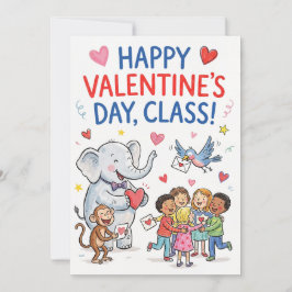 Cartão De Festividades Happy Valentine’s Day Class - Classroom Valentines