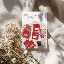 Cartão De Festividades Happy Valentine’s Day – Tickets & Puppy on Bicycle