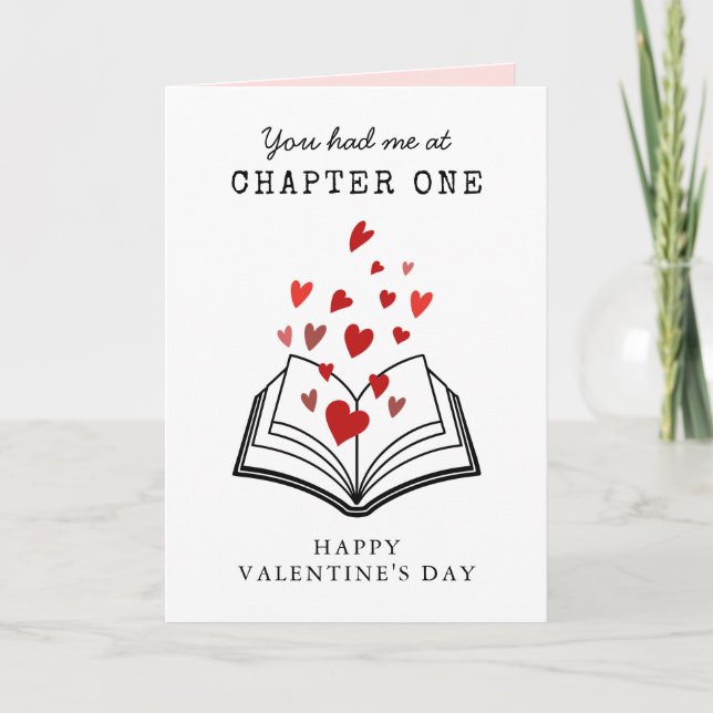 Cartão De Festividades Happy Valentine's Day Book Themed Couple's (Frente)