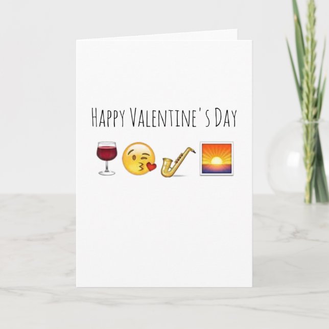 CARTÃO DE FESTIVIDADES HAPPY VALENTINES DAY CUSTOM MESSAGE EMOJI BIRTHDAY (Frente)