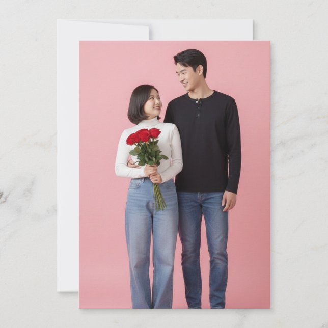 Cartão De Festividades Happy Valentines Day Custom Photo Collage Holiday (Frente)